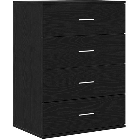 Maison La Vie - Buffet Salon Moderne - Meuble de rangement - avec tiroir Chêne noir 60 x 39 x 80 cm Bois d'ingénierie bu2277 (1/5)