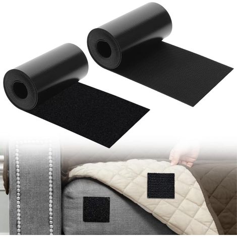 Fermeture Lourde,Scratch Autocollant avec Adhésif pour DIY,11cm×2m Scratch Autocollant Large,Bande Hook and Loop Autocollants,Noir Ruban Auto Agrippant pour Organiser et Réunir des Objets (1/5)