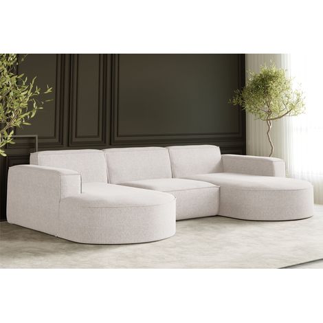 Ecksofa, Sofa U form, Couch U form MODENA U STUDIO stoff Neve Ecru (1/5)