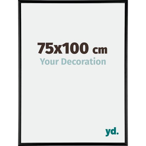 Your Decoration - 75x100 cm - Cadres Photos en Aluminium Avec Verre acrylique - Anti-Reflet - Excellente Qualité - Noir Brillant - Cadre Decoration Murale - Kent.
