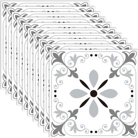 Carrelage Adhesif sol, 10 Pièces Stickers Carrelage 20 x 20 cm, Autocollant Mural Peinture Carrelage Salle de Bain Adhésifs pour Carreaux Muraux, Autocollants Imperméables DIY (1/5)