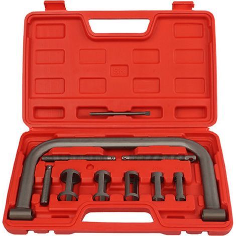 Kit de pinces C de compresseur de ressort de soupape 10 pièces, outil de démontage gratuit avec adaptateurs de poussoir de pince, tiges d'extension, levier pour la réparation de moteur de moto de voit (1/5)