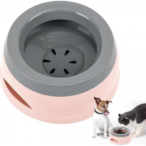 1 accessoire de voyage en plastique rose pour chien et chat mesurant 18,9 L x 8 L x 15,6 H, bol anti-vibration de 750 ml, distributeur d'eau portable amovible (1/5)