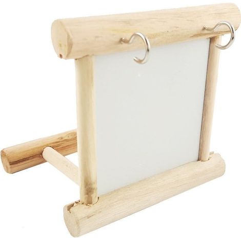 Balançoire à miroir pour oiseaux, jouets pour cage à perroquets, balançoire suspendue avec miroir pour aras, gris du Gabon, perruches, cacatoès, calopsittes, conures, inséparables, canaris, 1 pièce (3 (1/5)