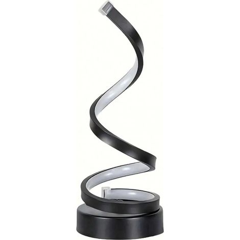 Moderne, minimalistische und verstellbare Spiral-Tischleuchte mit 3 Farben, ideal für den Nachttisch, LED-Lampe.