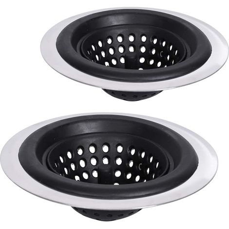 Crépine d'évier de cuisine en acier inoxydable et silicone, protège-évier, empêche le blocage (1/3)