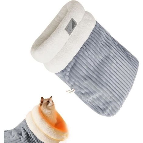 44 x 37 cm Katzenhöhlen-Schlafsack für kleine Haustiere, halbgeschlossenes Versteck, dreilagiges Haustierbett