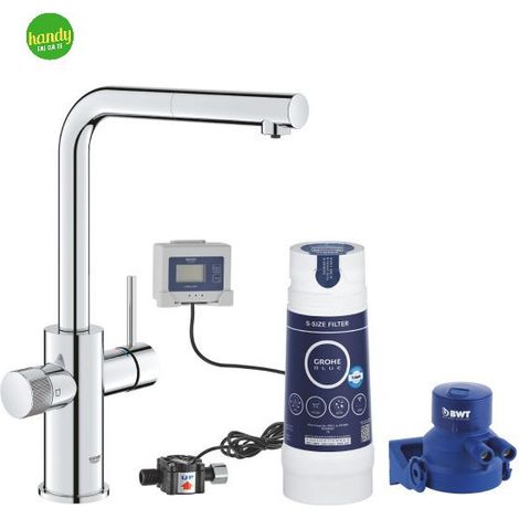 GROHE BLUE PURE MINTA MISCELATORE CON DOCCETTA ESTRAIBILE E SISTEMA DI FILTRAGGIO ACQUA INOX - 30591000 (1/5)