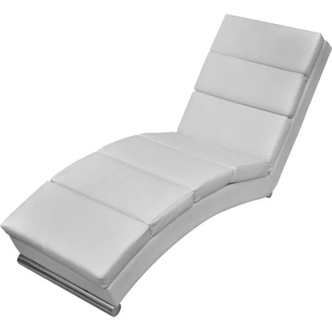 Chaise longue Blanc Similicuir vidaXL (1/5)