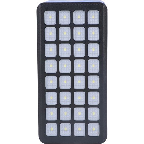 Batterie externe solaire 100 000 mAh, 32 LED, 4 ports USB, chargeur solaire portable pour extérieur, prise US 100-240 V, bleu (1/5)