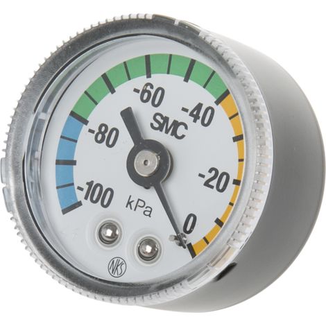 Manomètre SMC Femelle M5, Filetage R GZ46, -100 kPa 42.5 mm à 200 kPa ( Prix pour 1 )