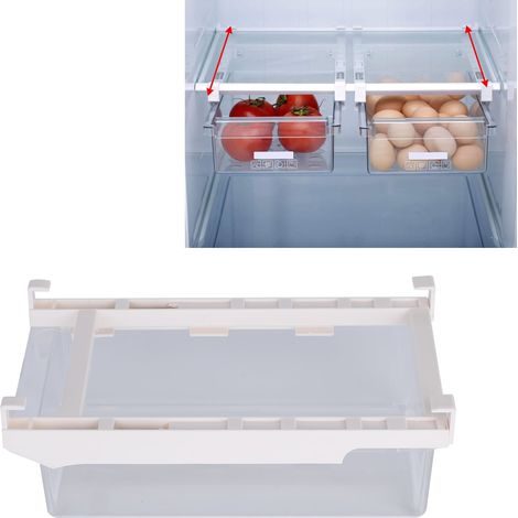 Kühlschrank-Aufbewahrungsbox, ausziehbarer Kühlschrank-Organizer, Gefrierbox, Raviolibox, Lebensmittelaufbewahrungsbox, Eierbox, kleine ausziehbare Aufbewahrungsbox mit einzigartigem Design. (1/5)