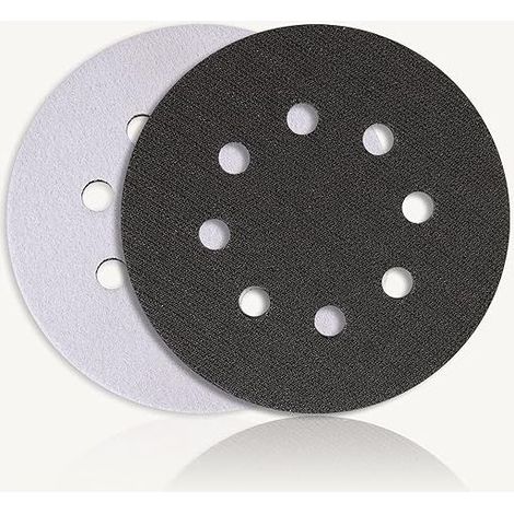 Lot de 2 Coussinets de ponçage enÉponge douce à 8 trous pour Ponceuse, Résistant aux chocs et à la réduction du bruit de Protection (125 mm) (1/5)