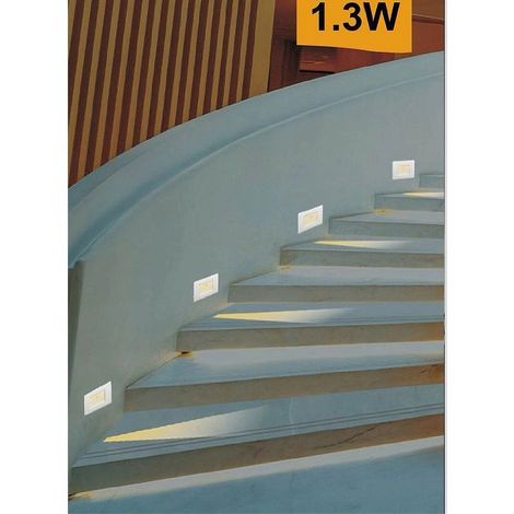 TrAdE Shop Traesio - Segnapasso Placca Bianca Muro Sensore Movimento Pir 1,3w Cassetta 503 Xggyd-001b - -Bianco Caldo - (1/5)
