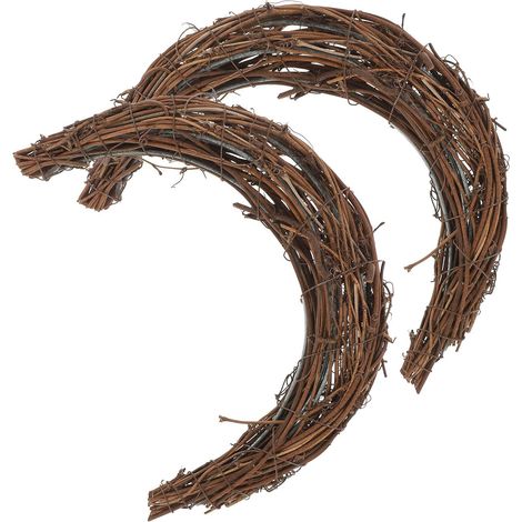 Stück Naturrattan-Kränze in Mondform für die Innen- und Außendekoration, rustikaler Rahmen für DIY-Bastelarbeiten und Projekte (1/5)