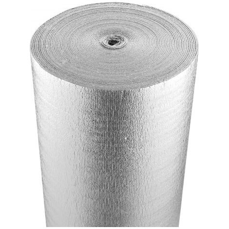 Aislamiento Térmico Reflectante Doble Rollo de Aislamiento Barrera Radiante 30,48x1,22 m Núcleo de Espuma EPE Espesor de 3,2 mm Lámina de Aluminio Doble Cara para Ventana, Techo de RV (1/5)