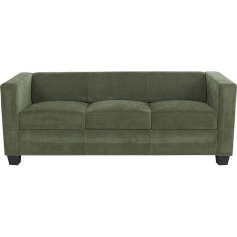 [NEUWERTIG] 3er Sofa Lille, Couch Loungesofa 3-Sitzer, Nosagfederung Stoff/Textil Chenille (260g/m²) 190cm grün (1/5)