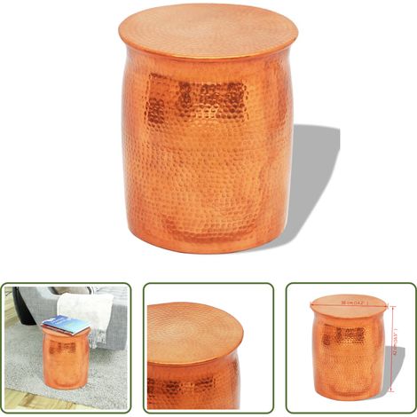 Table d'appoint - Table basse/tabouret martelé en aluminium Couleur laiton/cuivre (1/5)