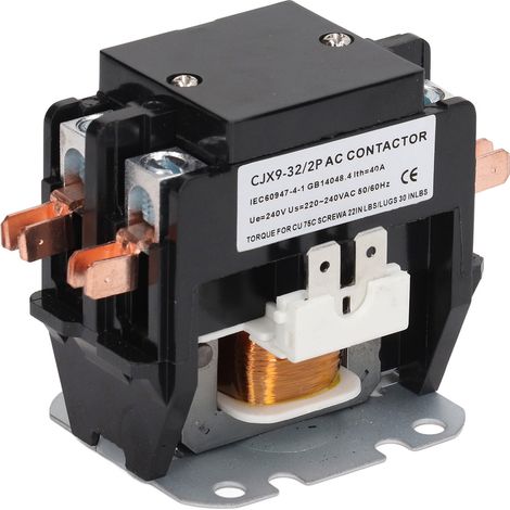Contacteur 32A 2Pôles AC 240V, Contacts Alliage Argent, Relais de Commutation pour Distribution Électrique, Usage Industriel et Domestique (1/5)