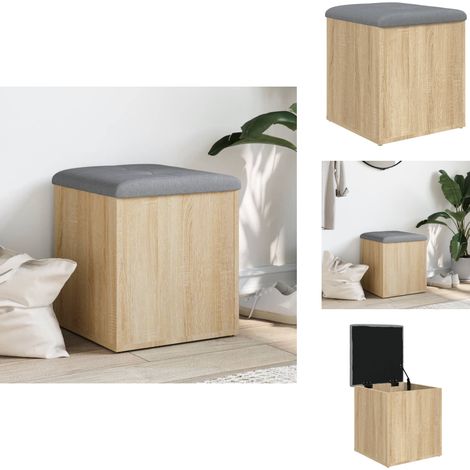 Sitzbank mit Stauraum Sonoma-Eiche 42x42x45 cm Holzwerkstoff - Wohnzimmer Deko - Stauraumbank - Ecksofa - Beistelltisch - Garderobe (1/5)