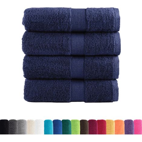 Serviettes de visage de qualité sup. SOLUND 4 pcs bleu marine CFW587366 (1/5)