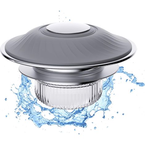 Bonde de Lavabo Gris Universel 28-45mm - Filtre Anti-Blocage Amovible, Drainage Rapide et Système Anti-Odeurs pour Salle de Bain (1/5)
