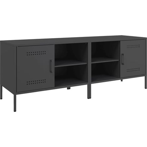 Mobile TV multimediale scaffale per televisione televisione buffet sala da pranzo soggiorno camera da letto 2 pezzi 68 x 39 x 50,5 cm acciaio nero 020028547