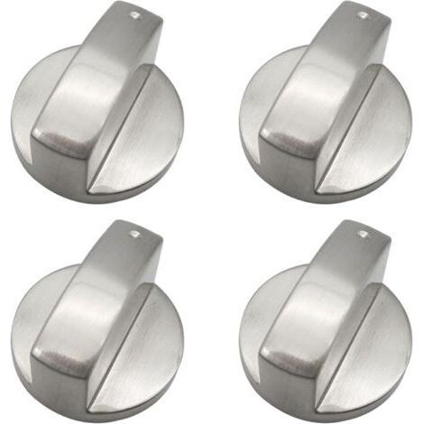 Bouton de remplacement en métal argenté de 6 mm pour cuisinières à gaz, bouton de commande universel pour cuisinière à gaz, bouton pour plaque de cuisson à gaz, bouton de four de 6 mm (1/4)