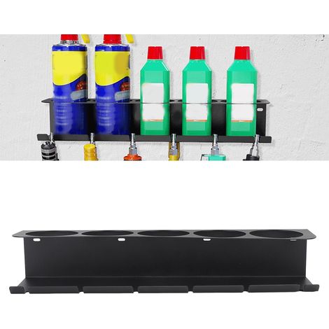 Porte-outil mural pour sprays et outils pneumatiques - Organisateur avec 5 trous et 6 rainures pour garage et maison (1/5)