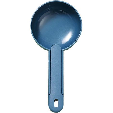 Cuillère doseuse pour aliments pour animaux, tasse à mesurer pour croquettes de chat, cuillère à long manche pour croquettes de chien, chat et lapin - Bleu (1/5)