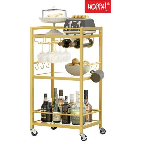 Chariot de service Hoppa - Multifonctionnel - Or - 43 x 33 x 84 cm (L x P x H) (1/5)