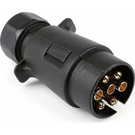 7-Pin Trailer Socket, 7-Pin Male Hitch Plug for Car Trailers, Caravans, Bike Racks (1/5)