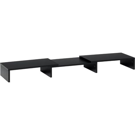 Support pour écrans doubles, réglable en longueur et en angle, pour PC, ordinateur portable, imprimante, 80-117 x 23,5 x 10 cm, noir