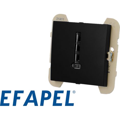 Prise téléphone T8 noire mat Efapel Logus 90