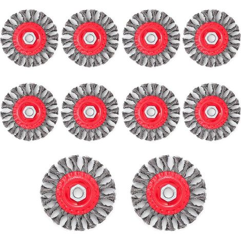 5 Pièces Brosse Metallique pour Meuleuse D'angle, Brosse Métallique Perceuse de 100mm à Nœud Torsadé avec Filetage M14, Accessoire Meuleuse pour Nettoyer, Dérouillage, Polissage (1/5)