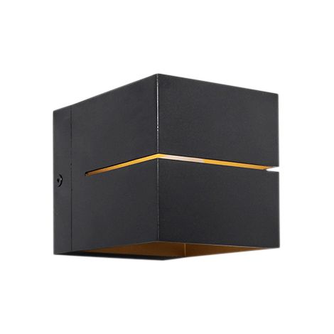 Set of 4 Wall Light Black with Gold 9.7 cm - Transfer Groove