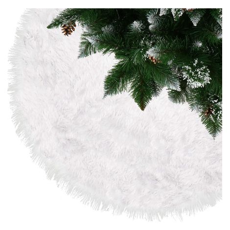 Teppich für den Weihnachtsbaum, 85 cm, weiß, flauschig, Geschenkmatte. (1/5)