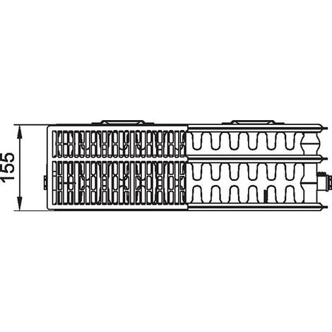 Kermi Profil-K therm-x2 Flachheizkörper Typ 33 Weiß 300x155x800mm mit Abdeckung 1040W bei 75/65/20 Grad C (1/4)