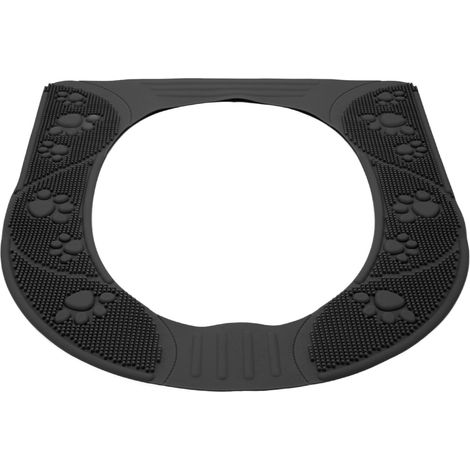Housse de siège de toilette universelle quatre saisons en silicone lavable et antidérapante, grise (1/5)