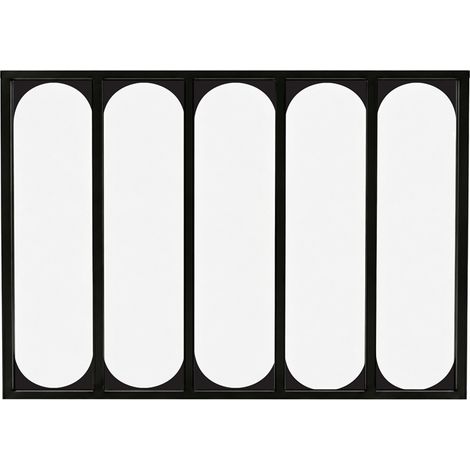 Verrière atelier intérieure aluminium noir 5 vitrages 168 x 117 cm - Décor art déco - Totem - noir et transparent - Verre trempé (1/5)