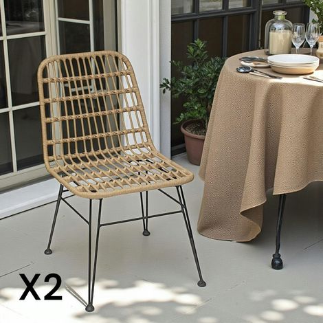 Chaise en rotin synthétique (lot de 2) GRENADE (1/4)