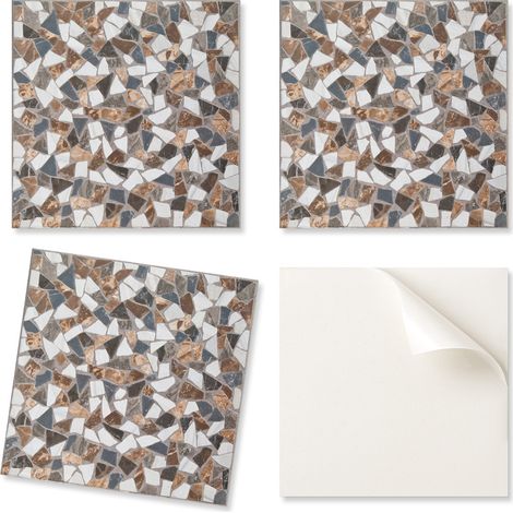 Mosaico autoadhesivo de baldosas de vinilo con varias formas, 20x20x20 cm.
