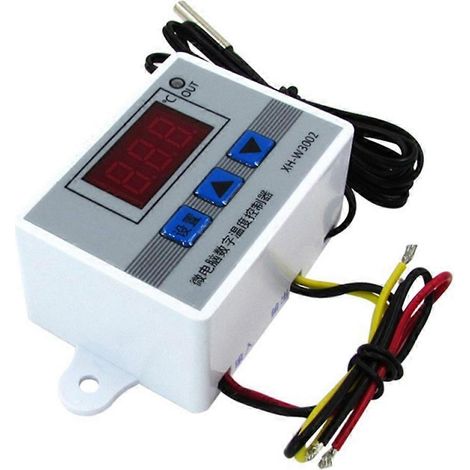 Thermostat numérique à microprocesseur XH-W3002 12 V 120 W avec sonde, interrupteur de contrôle de température (chaud/froid) (1/5)