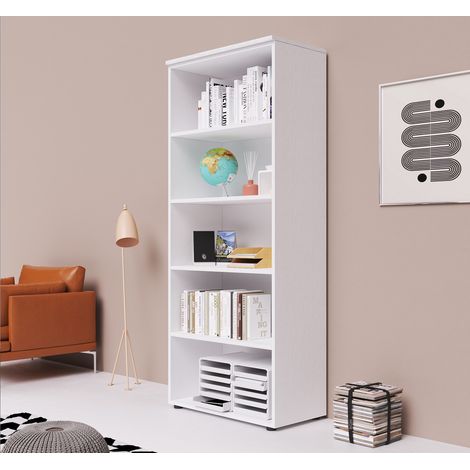 Modulo de bureau bioclimatique 212 cm avec plateau et portes en blanc frêne – 90x45 cm