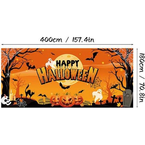 1 Toile de fond, motif effrayant, suspension murale, décor Halloween, pour garage, salon, fête . (1/5)