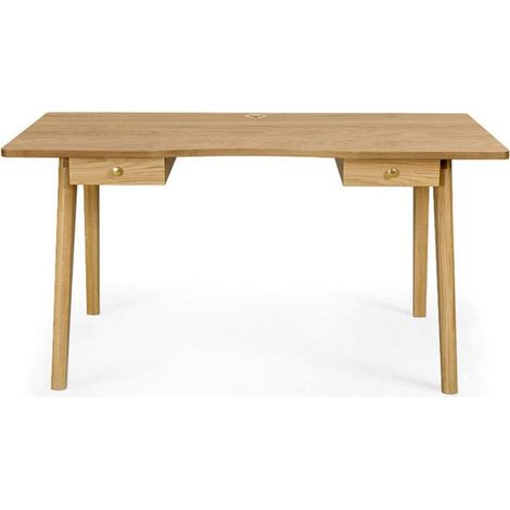 Bureau Design 2 Tiroirs "Nice" 140cm Chêne (1/5)