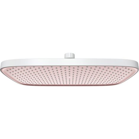 Regenduschkopf Bernstein D2201E eckig 30x21 cm Anti-Kalk Weiß / Rosa matt