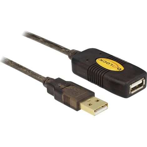 Delock Câble USB USB 2.0 USB-A mâle, USB-A femelle 30.00 m noir contacts dorés, certifié UL 83453 A067481 (1/4)