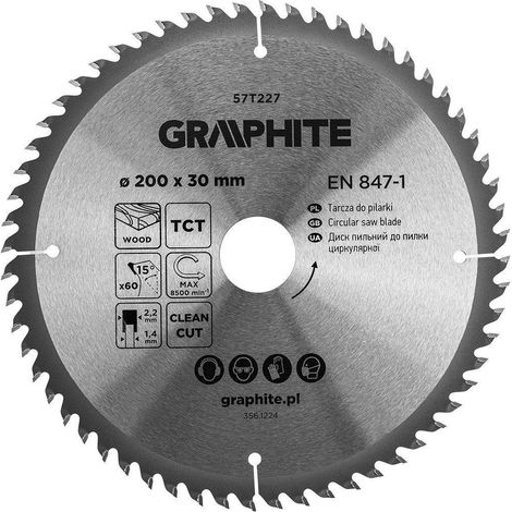 Lama per sega circolare graphite metallica 200 mm 60 denti