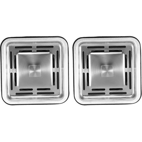 2X Bouchon de bonde carré pour évier de cuisine, panier de vidange en maille, bouchon pour appareils de cuisine (1/5)